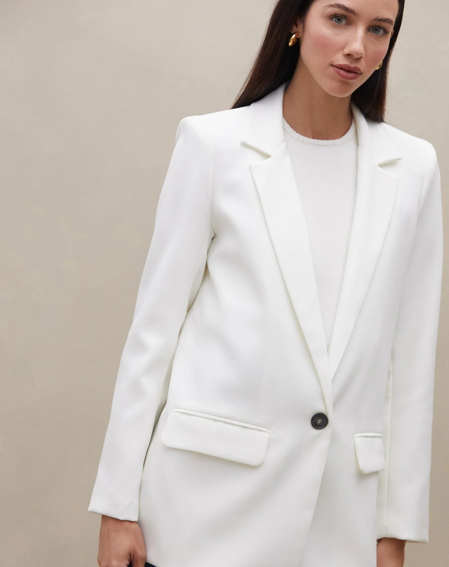 BLAZER BRANCO FEMININO ALONGADO - Anthonnia Fashion & Shop