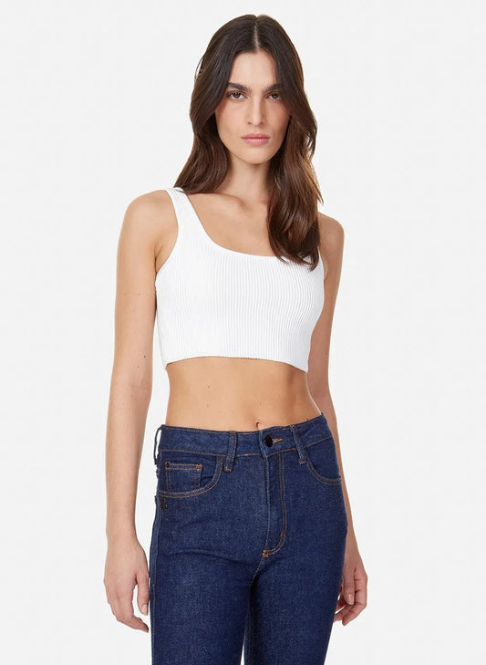 Regata Cropped Tricot Canelado - Anthonnia Fashion & Shop